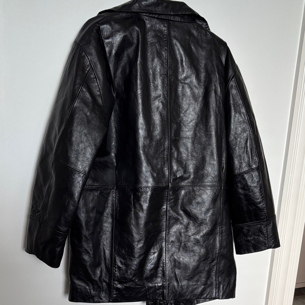 Mango Women's Sleek Black Leather Jacket, new with tags - Picture 7 of 7